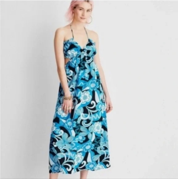 Future Collective Dresses & Skirts - FUTURE COLLECTIVE WOMENS' midi Floral Dress Tie Back Size L